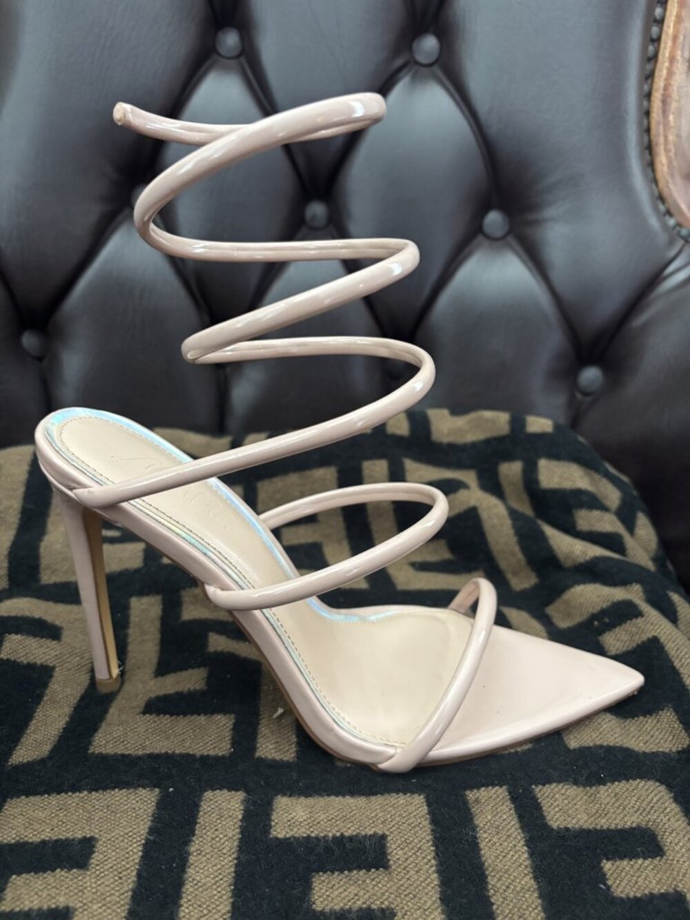 Nude Pink sexy strap heel Size 10